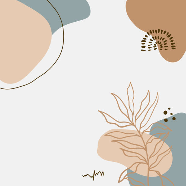 ilustrações de stock, clip art, desenhos animados e ícones de modern abstract floral art vector leaves background. - meio ambiente ilustrações