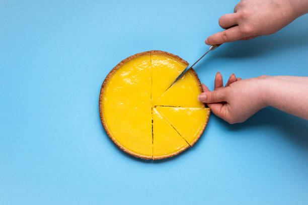 istock Slicing a lemon pie. Sliced lemon tart. Cutting pie 1210188111