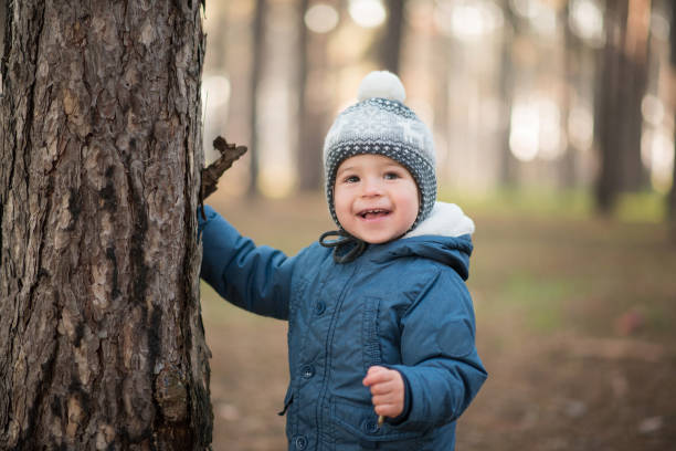 istock Child, toddler, first time in a forest 1210190401