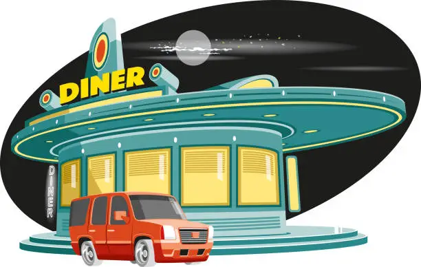 Vector illustration of Vintage restaurant