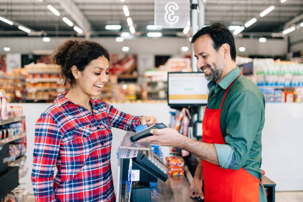 istock Supermarket Contactless Payment 1210192453