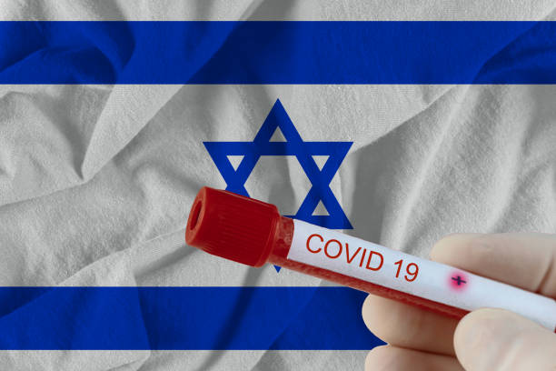 COVID-19 Coronavirus chinese infection of Israel with infection blood test in laboratory Blood sample with COVID-19 Coronavirus chinese infection of the Israel with test in medical exam laboratory israeli flag photos stock pictures, royalty-free photos & images