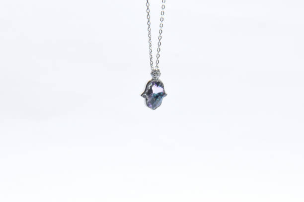 istock Pendant on silver chain isolated on white background 1210198952