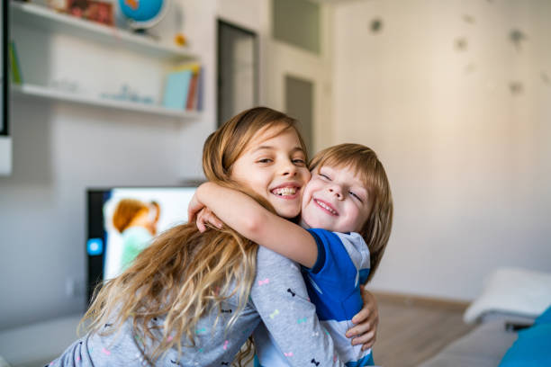 istock Lovely children in a hug 1210200272