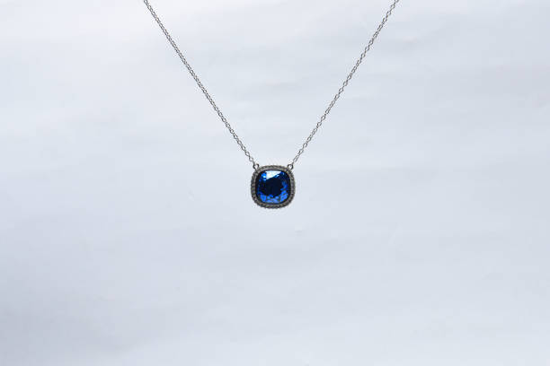 istock Pendant on silver chain isolated on white background 1210202633