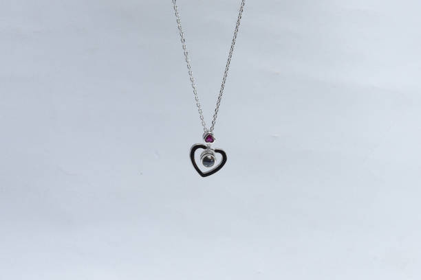 istock Pendant on silver chain isolated on white background 1210205709