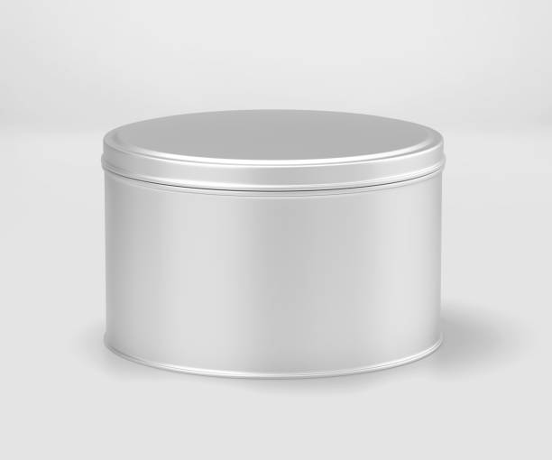 istock White Round Tin Can Mockup, Blank Food Container 1210207433