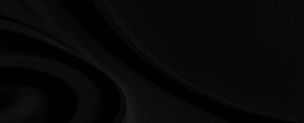 istock Black gray satin dark fabric texture luxurious shiny that is abstract silk cloth panorama background with patterns soft waves blur beautiful. 1210214355
