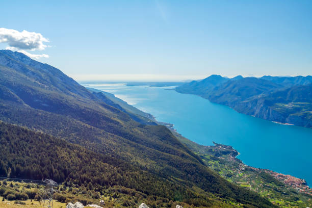 View of Lake Garda from Monte Baldo, Italy.