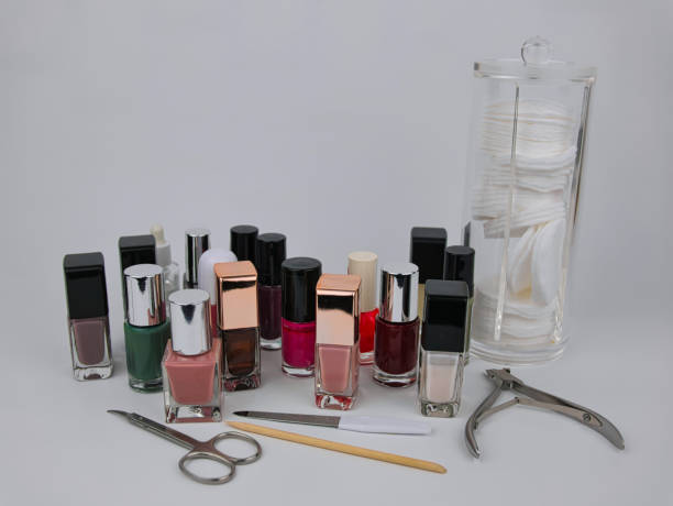 istock Some bottles with nail polish and manicure needs 1210223931