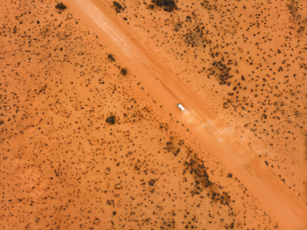 Top view drone aerial of camper van driving on dirt road through australian outback Location: Kinchega National Park, Outback, Australia
Shot with Dji Mavic Air outback photos stock pictures, royalty-free photos & images
