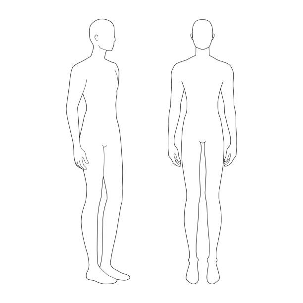 istock Fashion template of standing men 1210229823