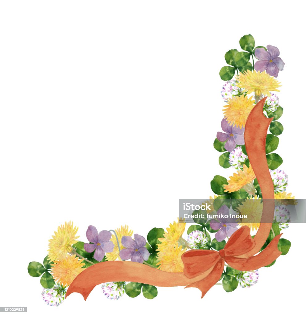 Spring Flower Ribbon Pattern Spring Flowers With Ribbon Stock Illustration - Download Image Now ...