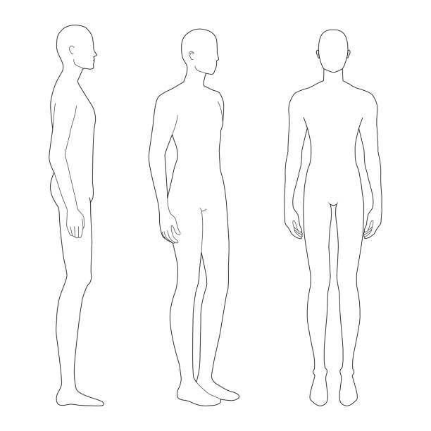 istock Fashion template of standing men 1210230570