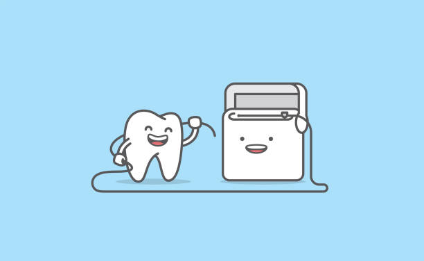 Dental Cartoon Of A White Tooth Cleaning With Dental Floss Illustration Cartoon Character Vector Design On Blue Background Dental Care Concept Stock Illustration - Download Image Now - iStock Dental Cartoon Of A White Tooth Cleaning With Dental Floss Illustration Cartoon Character Vector Design On Blue Background Dental Care Concept Stock Illustration - Download Image Now - iStock