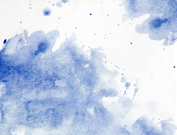 istock Blue watercolor abstract wave with splashes - abstract water 1210231024