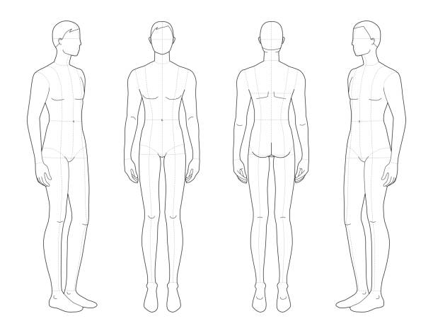 立っている男性のファッションテンプレート - 胴体点のイラスト素材／クリップアート素材／マンガ素材／アイコン素材