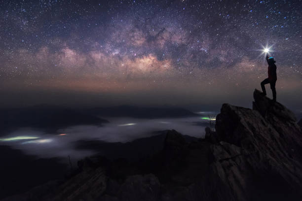 istock Leader and Milky Way Galaxy landscape. 1210232151
