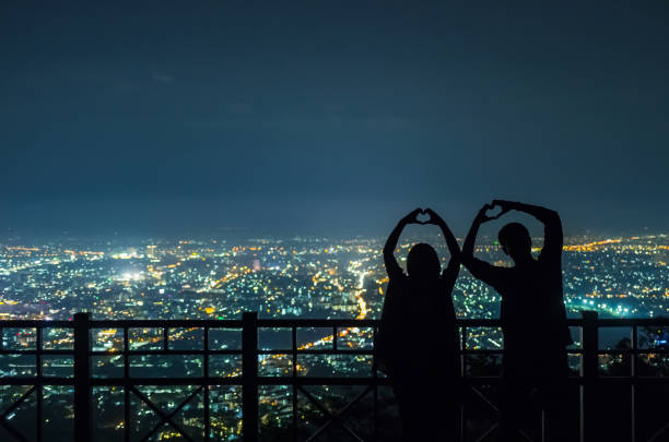 istock Silhouette of couple in love. 1210232178