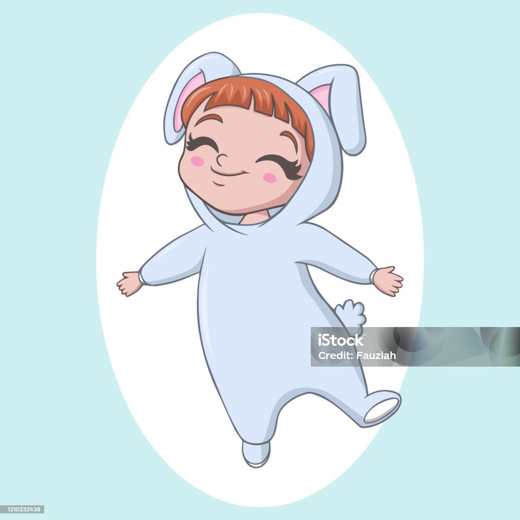 Cô Bé Dễ Thương Mặc Trang Phục Thỏ Hình minh họa Sẵn có - Tải ...
