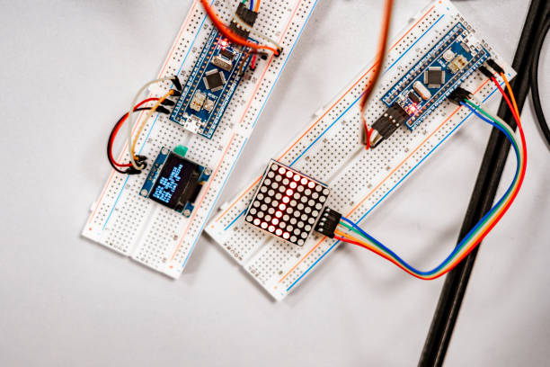 istock professional engineer assemble the details of device with pcb controller and counter with numbers 1210233279