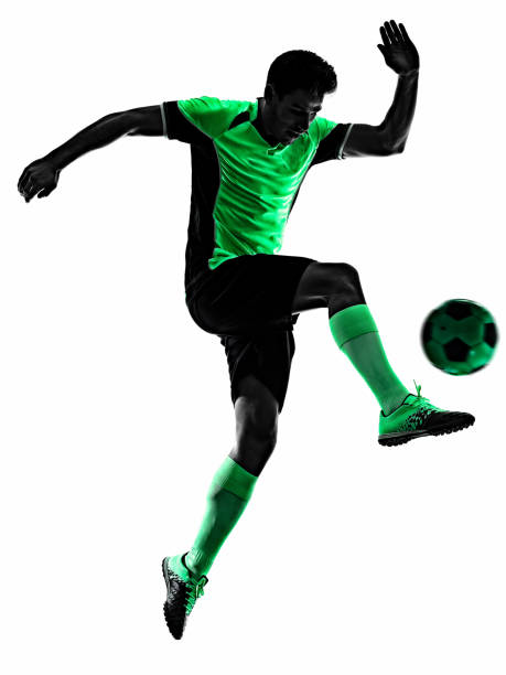 istock young soccer player man silhouette shadow isolated white background 1210234169