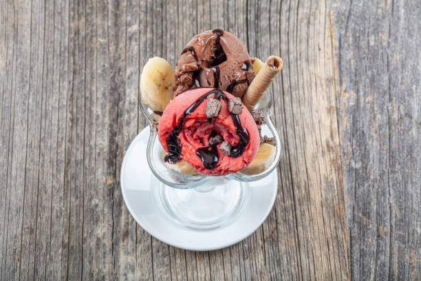 istock Scoops of ice cream - assorted flavors. 1210235287