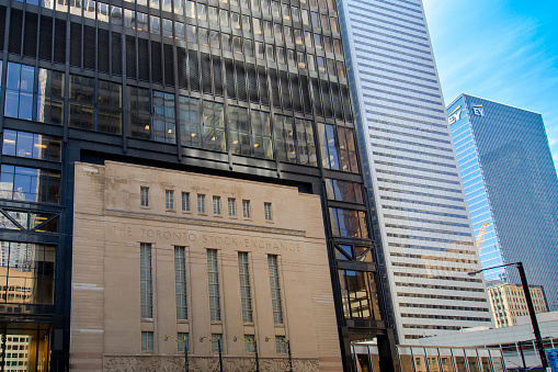 Toronto, Canada – 20 June, 2019: Toronto Stock Exchange entrance in Toronto, Canada