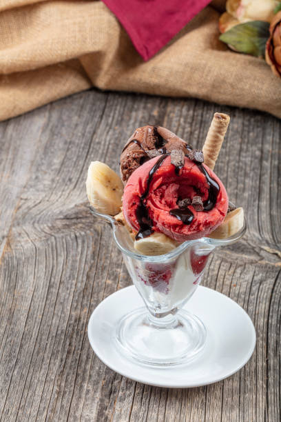 istock Scoops of ice cream - assorted flavors. 1210237742