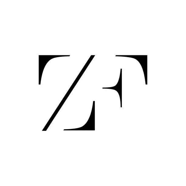 Vector illustration of Great Combine of Initial Letter ZF Logo Design Vector