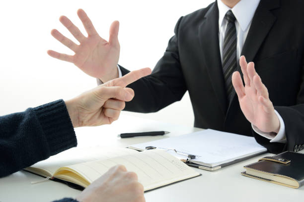 Complainer and business man in meeting