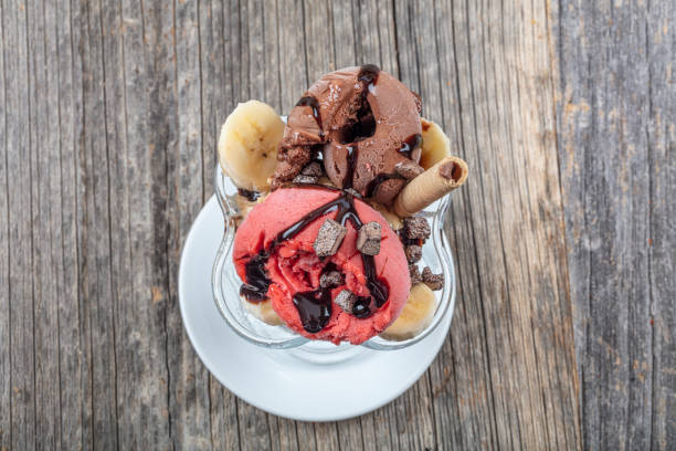 istock Scoops of ice cream - assorted flavors. 1210240252