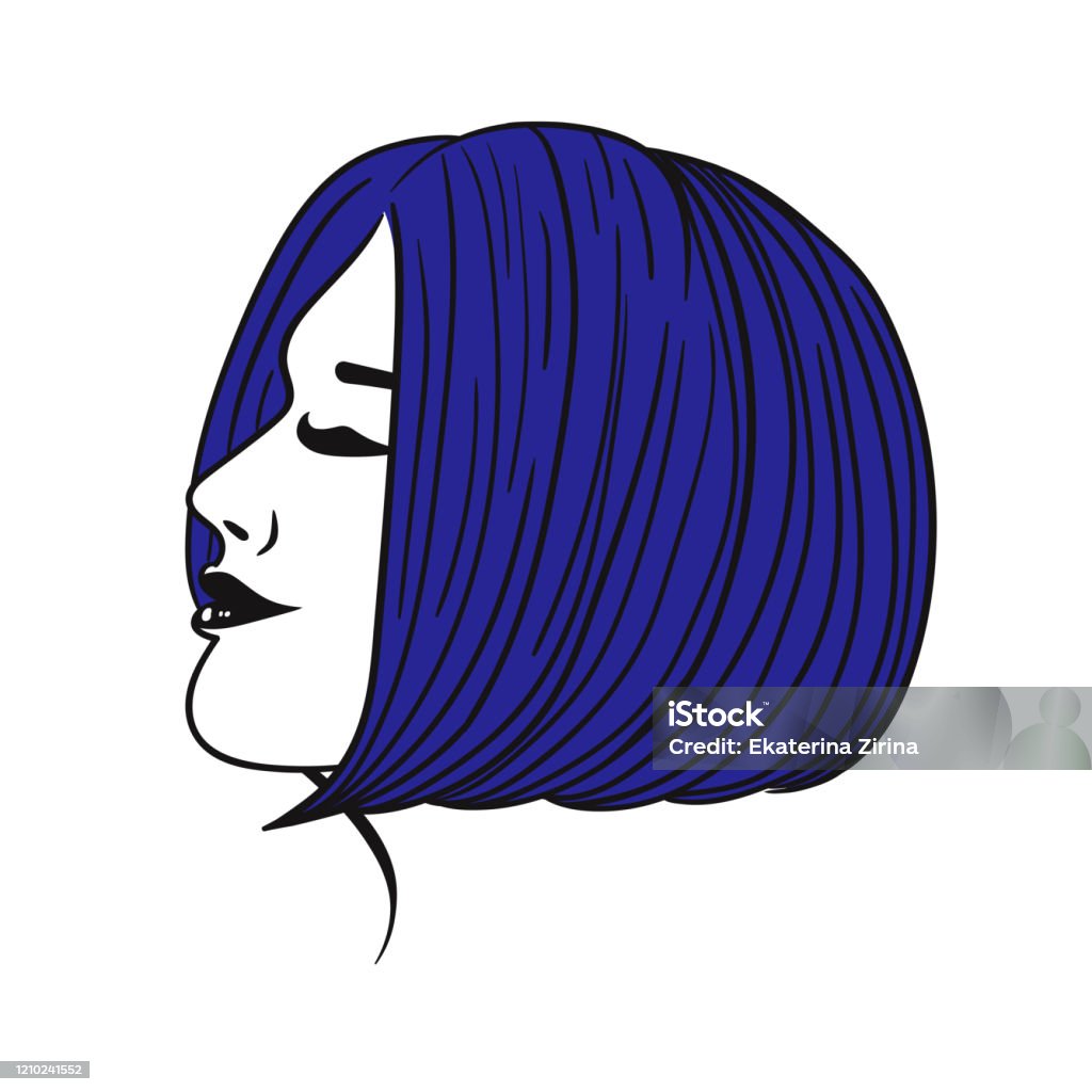 Vetores de Corte De Cabelo Curto Feminino Em Azul Isolado Em Um Fundo  Branco Gráficos Vetoriais e mais imagens de Elegância - iStock