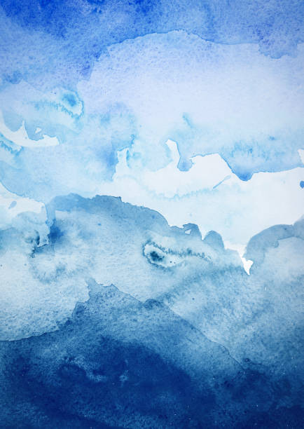 istock Blue watercolor background - abstract ocean 1210242636