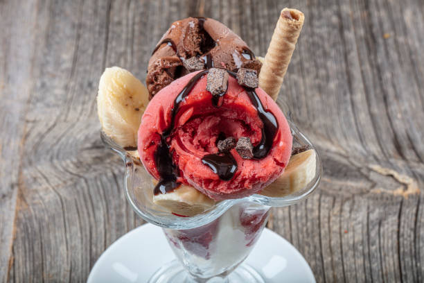 istock Scoops of ice cream - assorted flavors. 1210242652