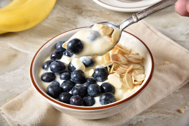 istock Greek Style yogurt with blueberries 1210245287