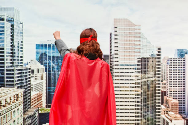 istock Superhero flying wearing mask - disguise 1210246018
