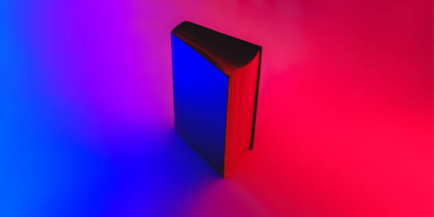 Vivid neon gradients, abstract background image of a book
