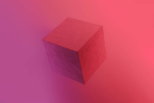 istock Geometric cube figure in vibrant neon colors. 1210252059