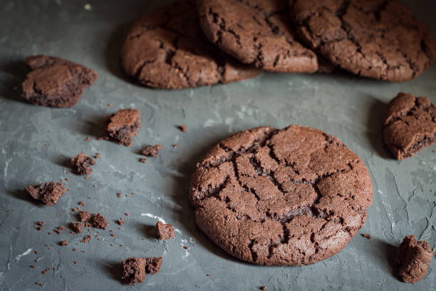 istock Fresh homemade crispy Cookies with chocolate close up 1210257146