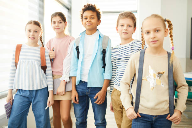 istock Five Modern Middle Schoolers Portrait 1210259378