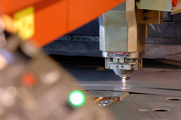 istock High-tech CNC controlled laser metal cutting machine 121026398