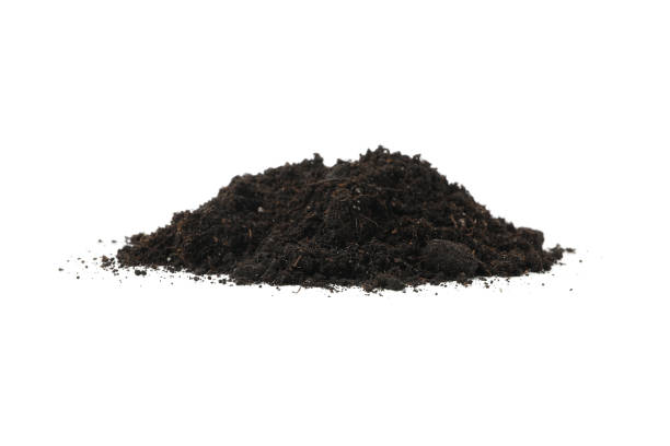 istock Fertile soil isolated on white background. Agriculture and gardening 1210264793