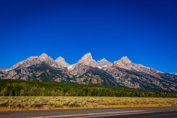 Teton Range viewed from along Teton Park Road, in Grand Teton National Park