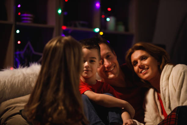 istock Family enjoying their relaxing evening before bedtime 1210265911