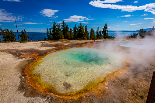 Blue Funnel Spring in Yellowstone National park