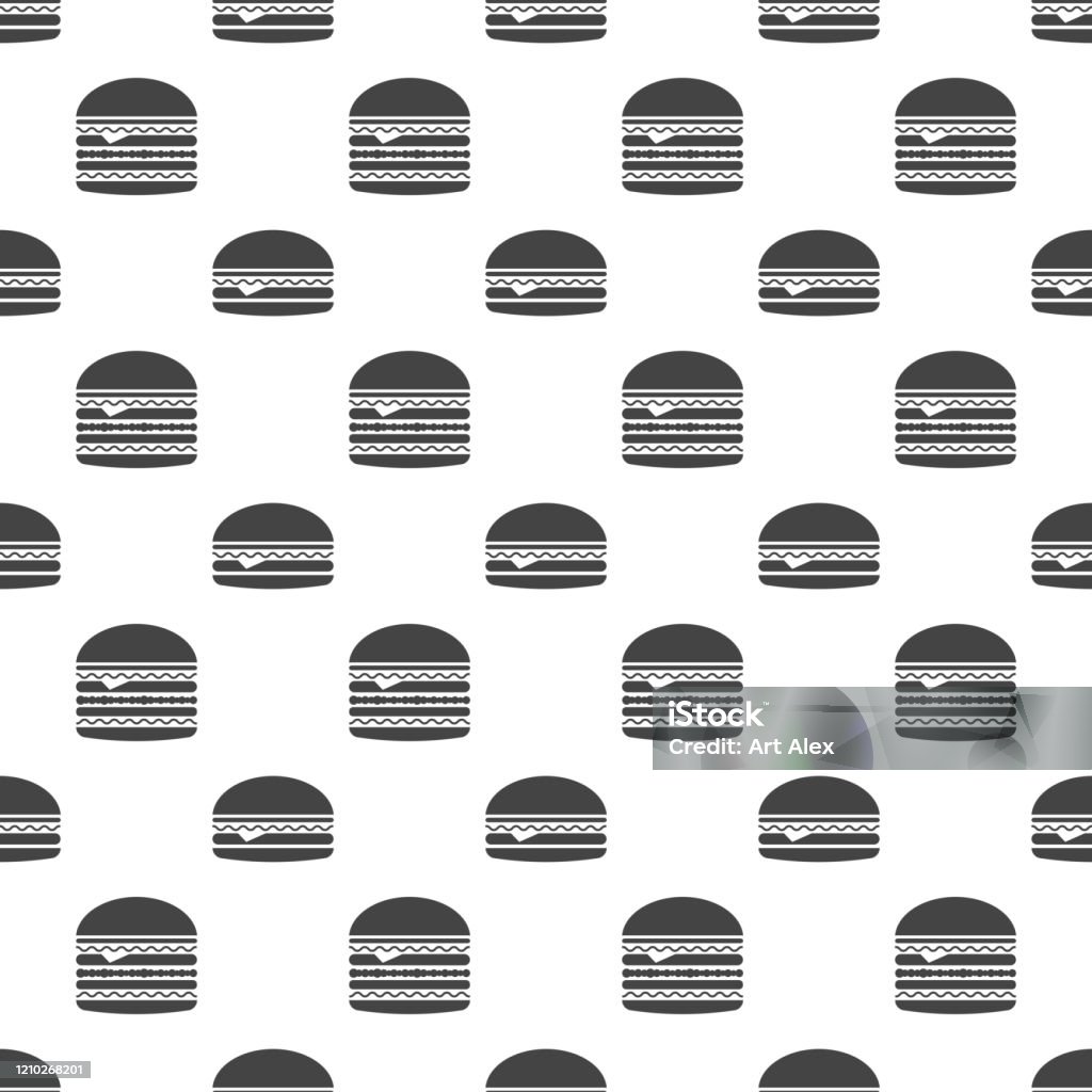 Hamburger Pattern Background Fast Food Seamless Hamburger Pattern Food Background Stock Illustration ...