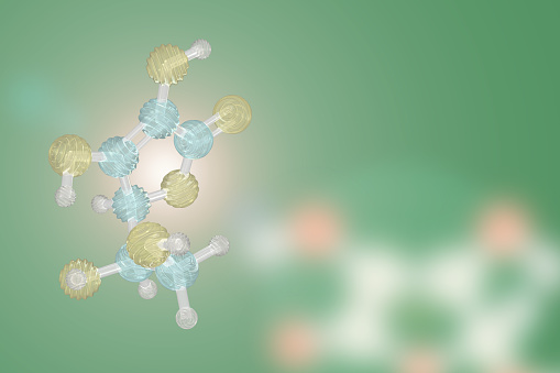 3D Illustration of Vitamin C Molecule