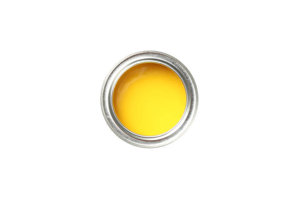 istock Can of yellow paint isolated on white background 1210269516
