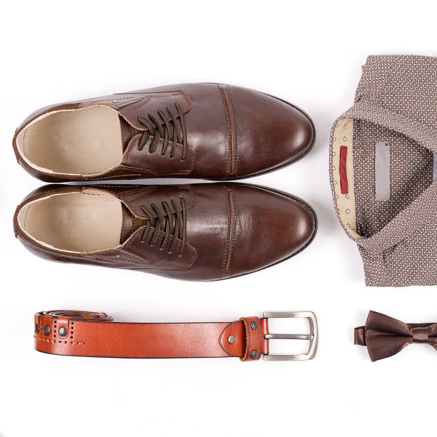 istock Top view of essentials for modern person. Men accessories isolated on white background. 1210270083